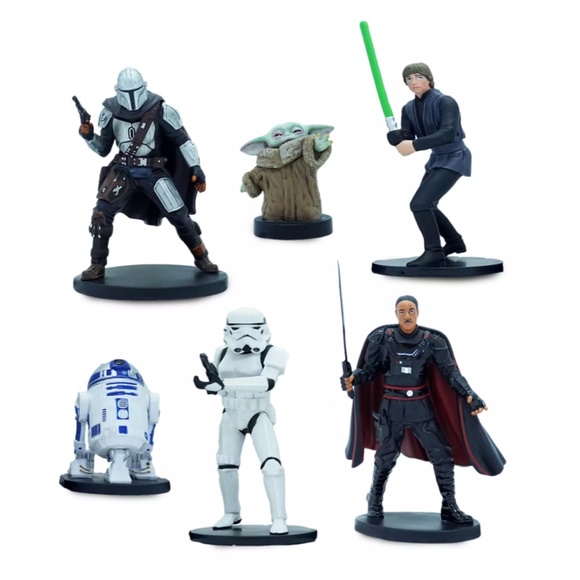 Disney Star Wars The Mandalorian 6 Piece Figure Playset Play Set Toys - NEW - Picture 2 of 2